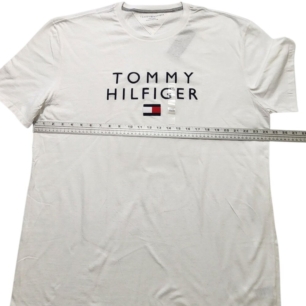 Tommy Hilfiger Men's Short-Sleeve Crewneck Embroidery T-Shirt‎ 2XL White - Picture 2 of 10